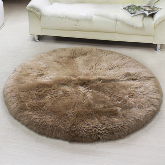 直径140cm 円形ムートンラグ