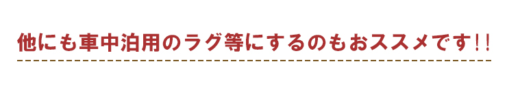 車中泊にもおすすめ