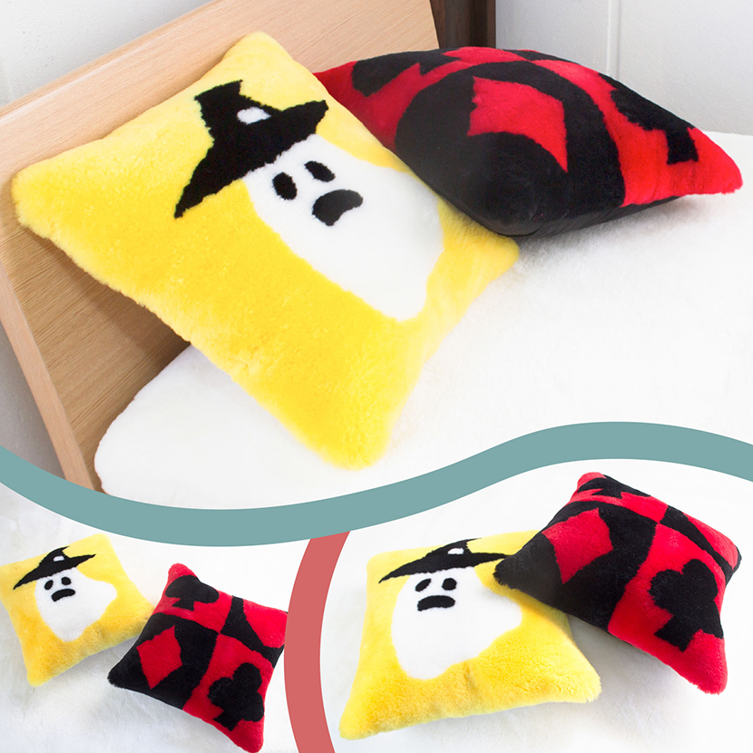 オリジナルデザイン ムートンクッション 45×45