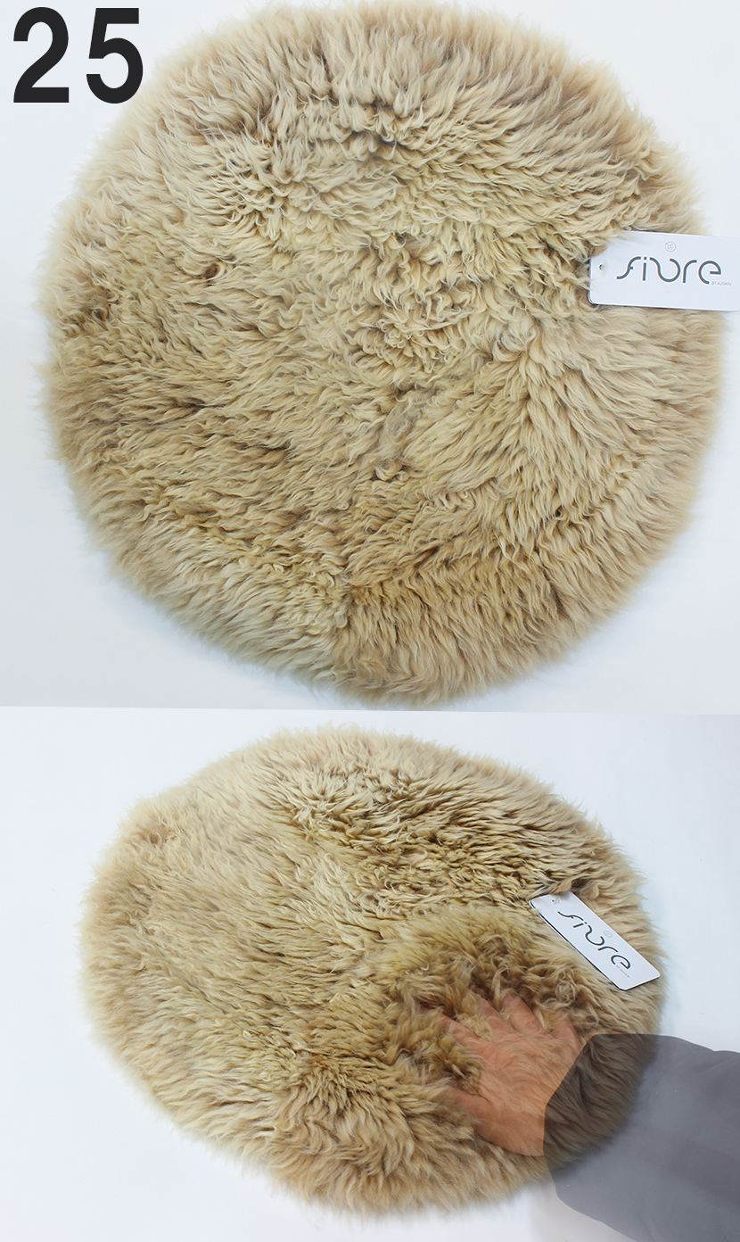 ムートンクッション 天然柄 丸クッション 37cm | シート